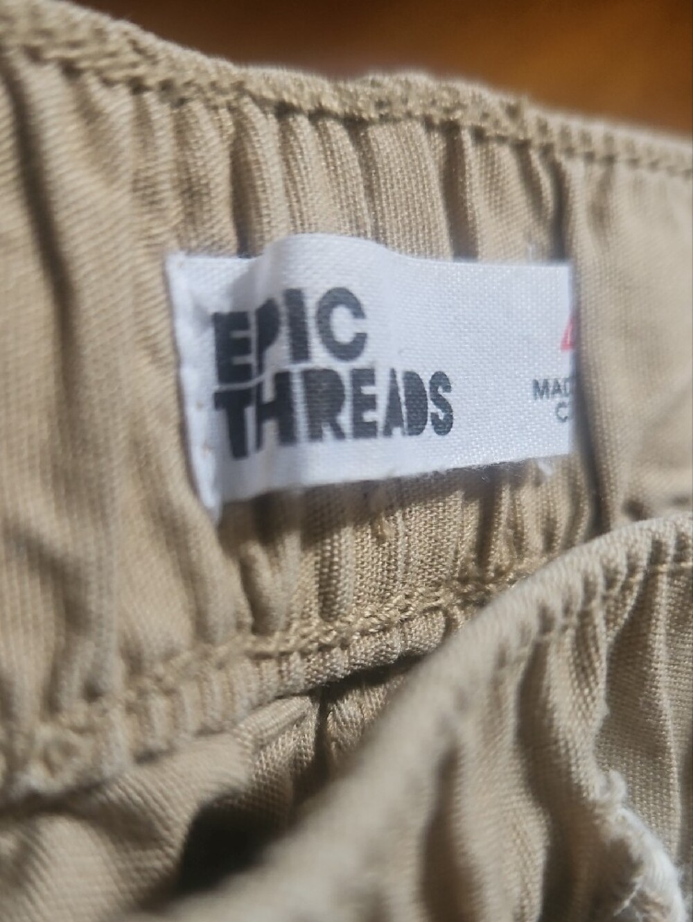 Epic Threads Khaki Drawstring Shorts - Picture 2 of 2